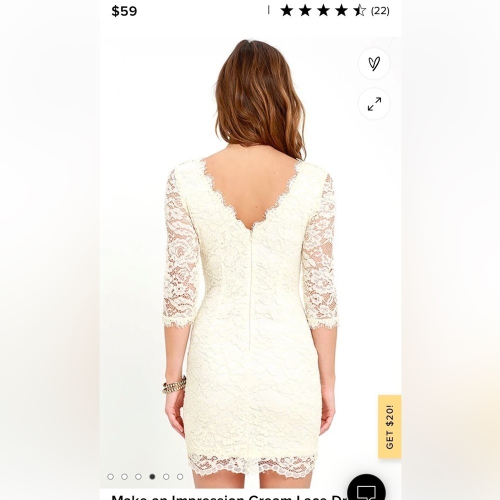 Lulu's Ivory Lace Sheath Mini Dress - Picture 9 of 16